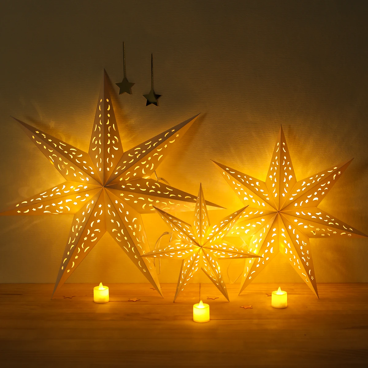 Christmas Hollow Out Star Hanging Pendant Merry Christmas Decorations for Home 2023 Xams Ornaments Navidad Noel New Year 2024