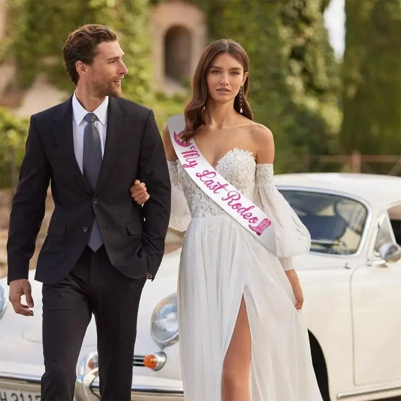 652f einstellbare Länge Mein letzter Rodeos -Schärpe für Bachelorette -Partys und Rodeos -Ereignis setzte Sash mit farbenfrohen