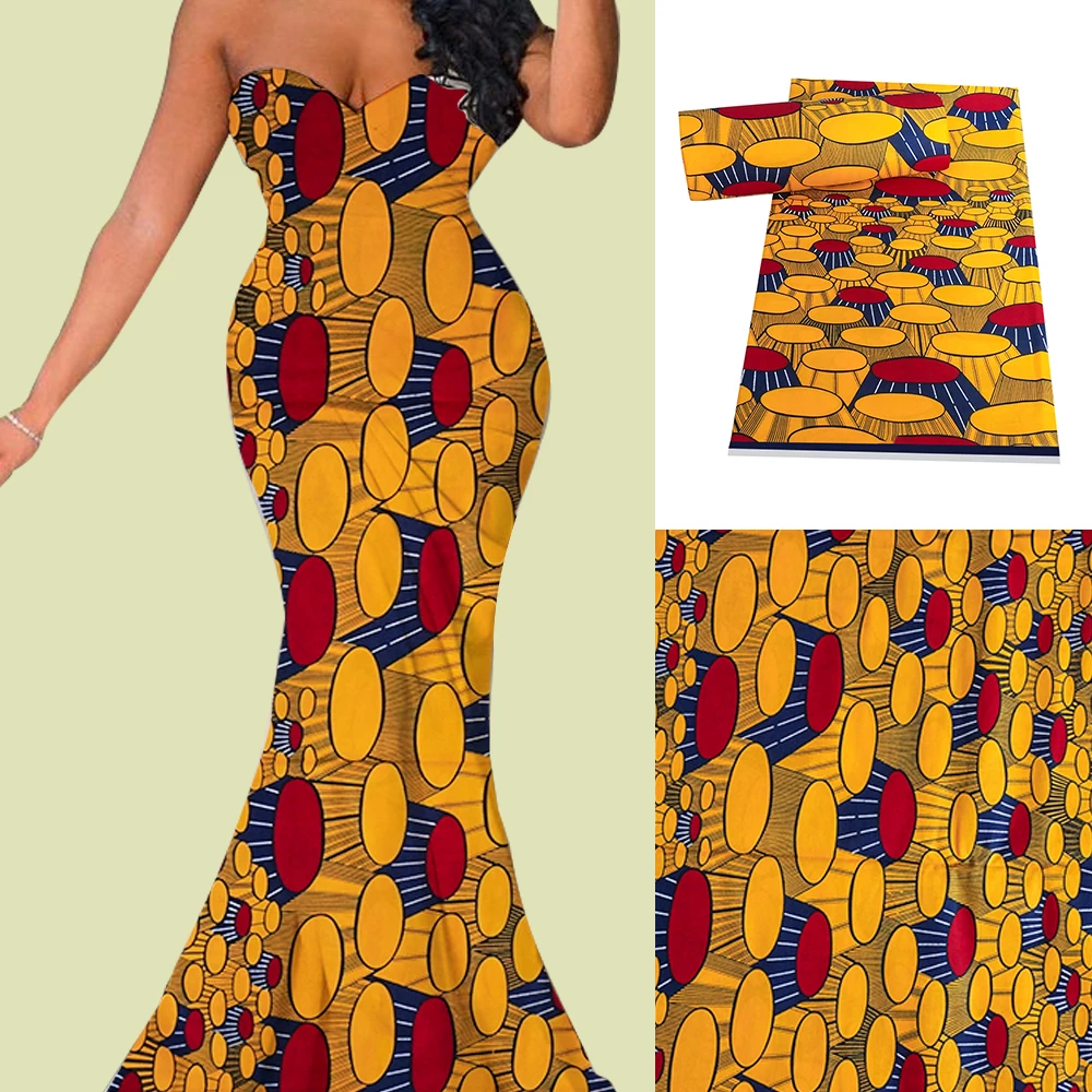 2022 Ankara African 100% Cotton Wax Prints Fabric Binta Real Wax High Quality 6 Yard African Fabric For Party Dress