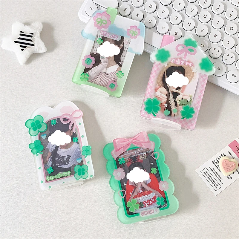 Kawaii Korea Acrylic Photo Card Holder K-Pop Idol Photo Card Case For Stargazer Girl 3 Inch Durable Multifunctional Card Holder