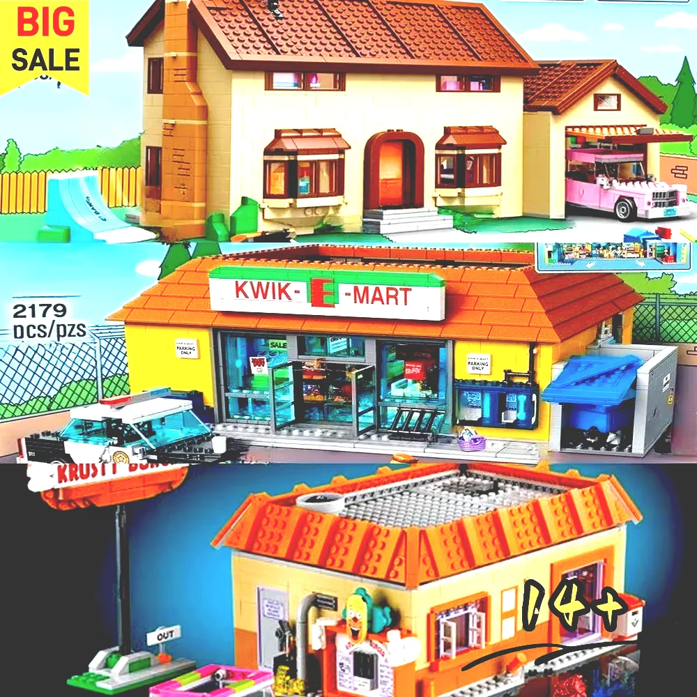 

In Stock 10352 71016 71006 The Mart Supermarket House and hamburger restaurant Model Building Blocks Bricks Birthday Gift
