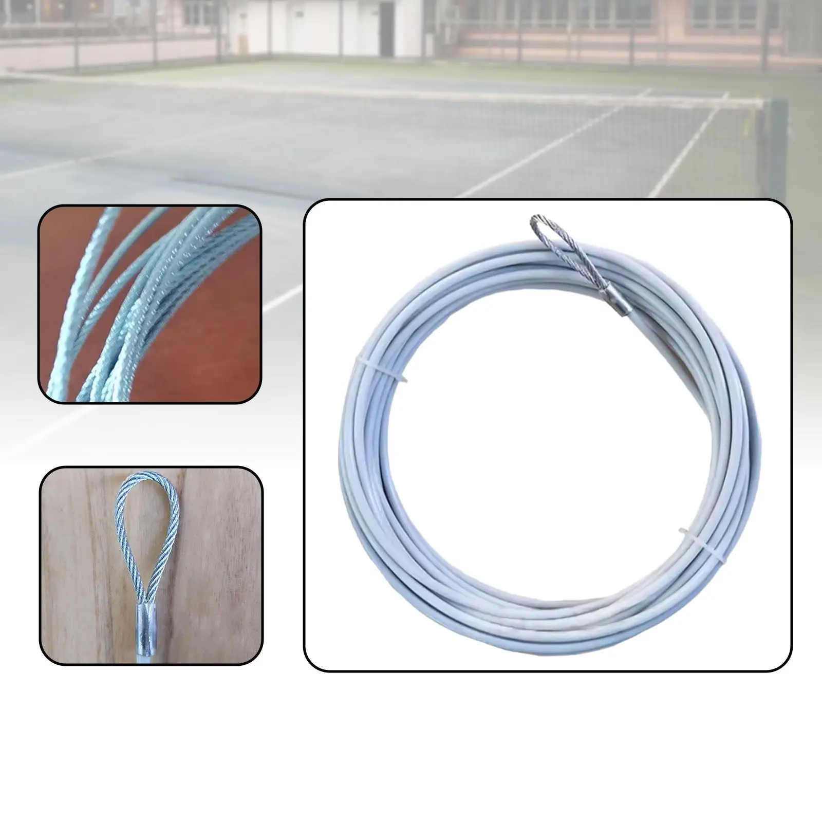 

Volleyball Net Steel Cable, 45.3 Ft Replacement Tennis Net Cord