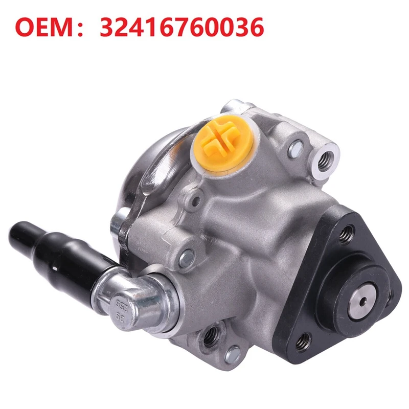 1 Piece Power Steering Pump 32416760036 Silver & Black Metal For BMW 320I 323Ci 323I 325Ci 325I 328Ci 330Ci E46 21-5350