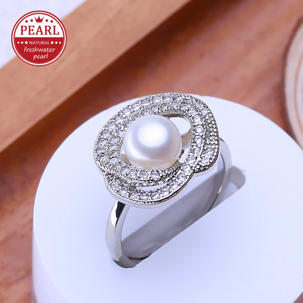 

FENASY New Natural Freshwater Pearl Rings For Women 925 Sterling Silver Jewelry Party Ring Anniversary Birthday Gifts