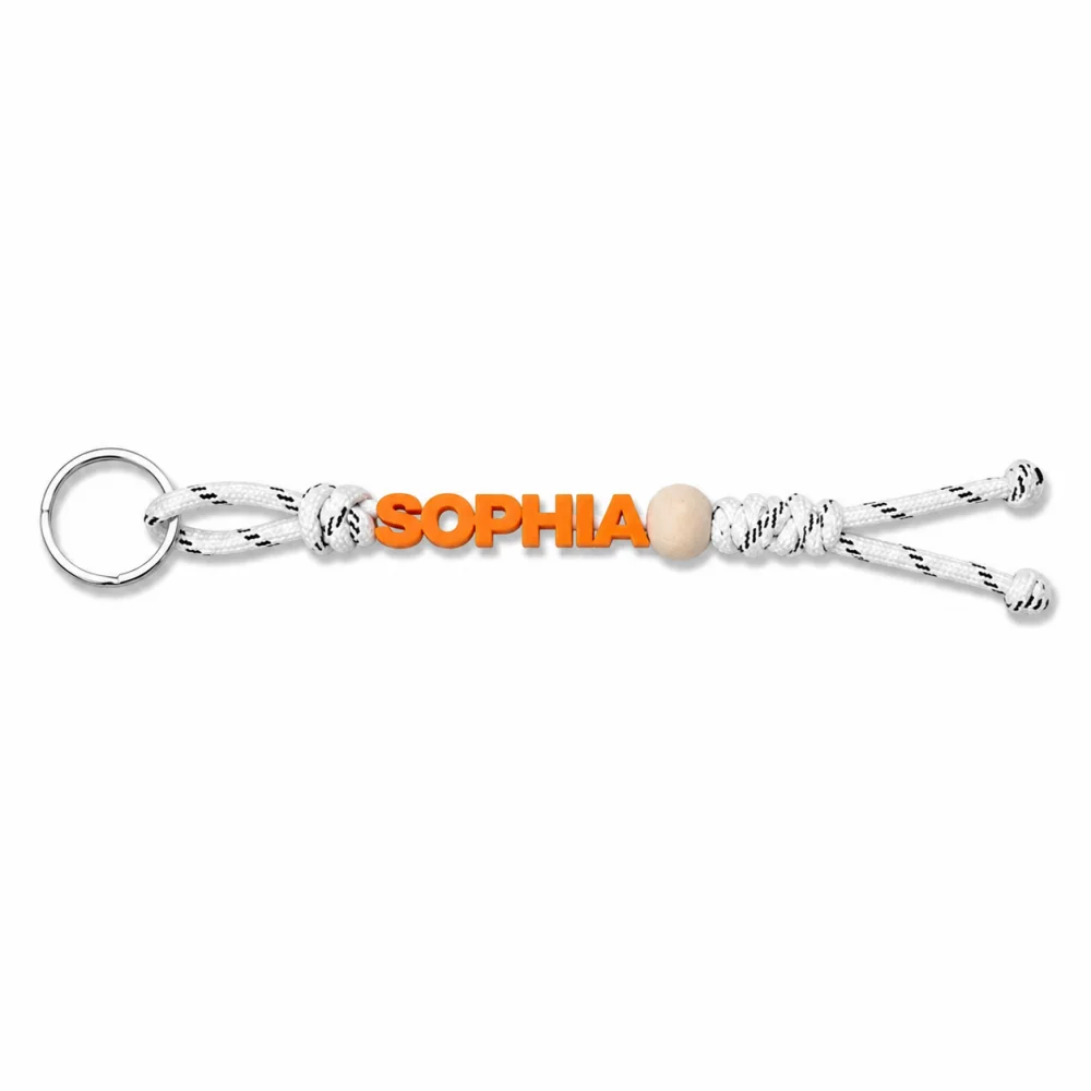 Customizable 3D Text Braided Key Ring
