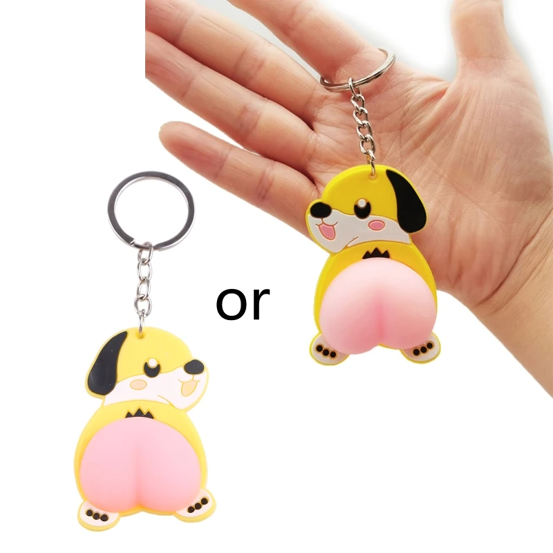 Sensory Squeeze Butt Keyring Fidget Soft Pinch Mini Cartoon Animal for Doll Interactive Toy for Men Women Relaxation Anx