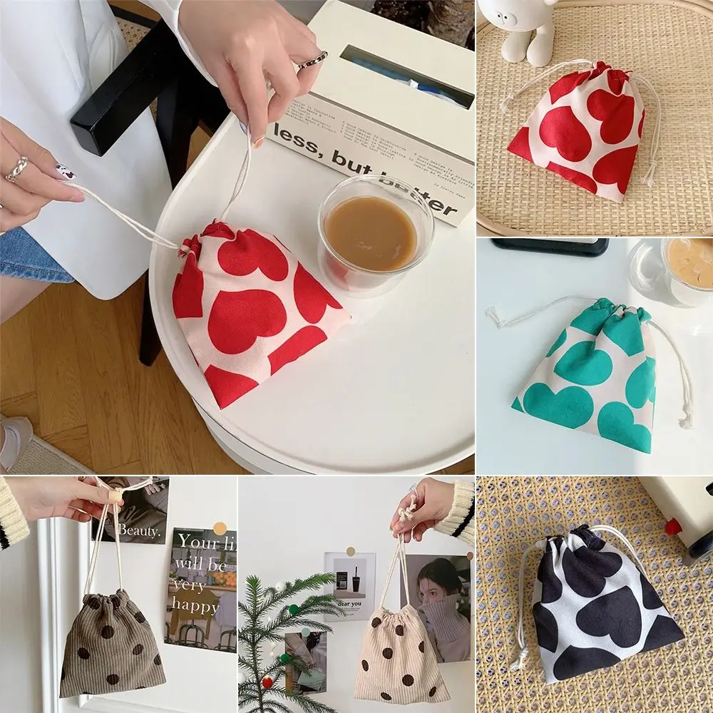 

Drawstring Strap Drawstring Bag Fashion Dustproof Portable Drawstring Pocket Corduroy Cosmetic Bag