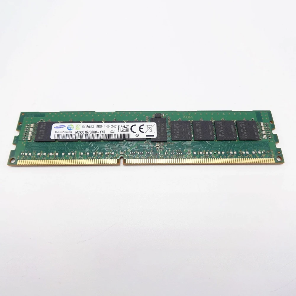 2PCS For Samsung Server Memory 8GB DDR3L 1600MHz ECC REG RAM 1RX4 PC3L-12800R M393B1G70BH0-YK0