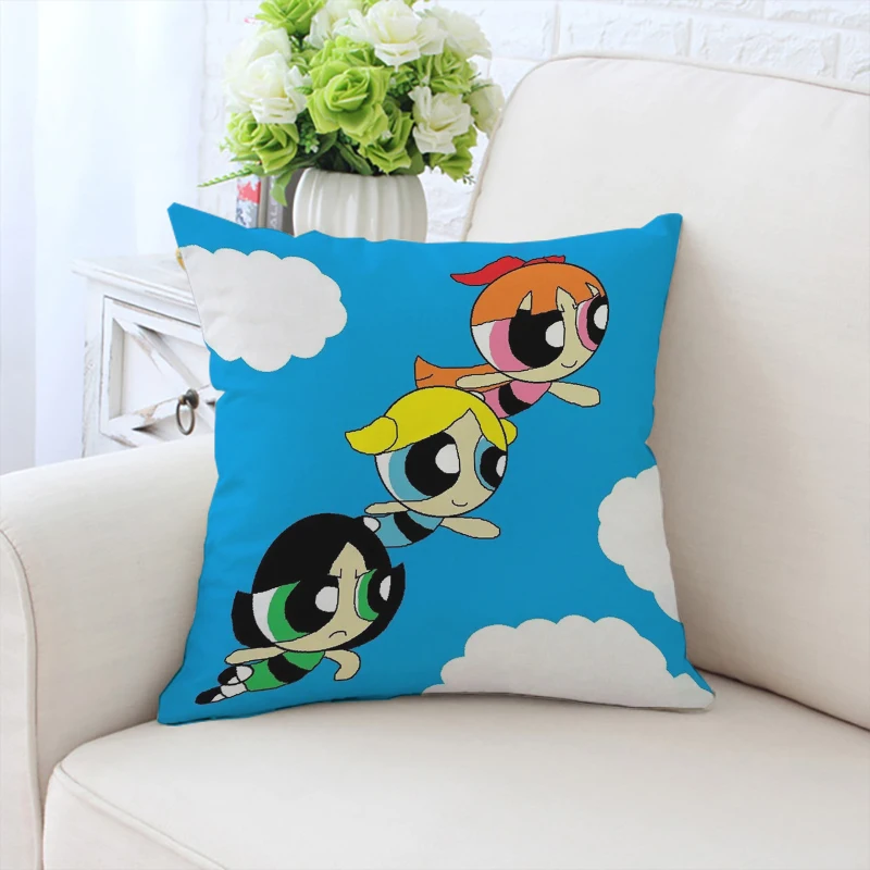 

The P-Powerpuff Girls Bed Pillowcases Cover for Pillow Cases Decorative 45x45 Cushion Cover for Living Room Cushions Home Decor