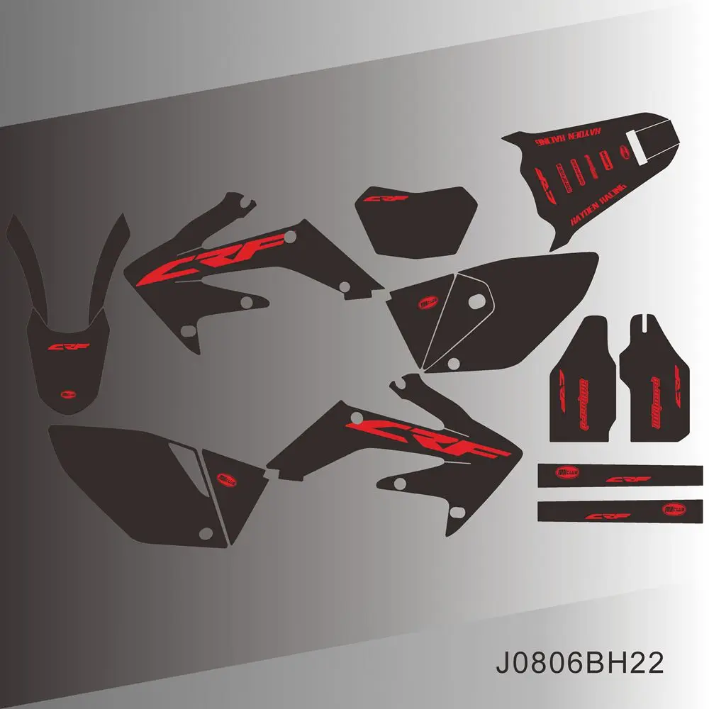 For HONDA CRF250X CRF 250X CRF 250 X 2004-2018 Graphics Decals Stickers Motorcycle Background Custom Number Name