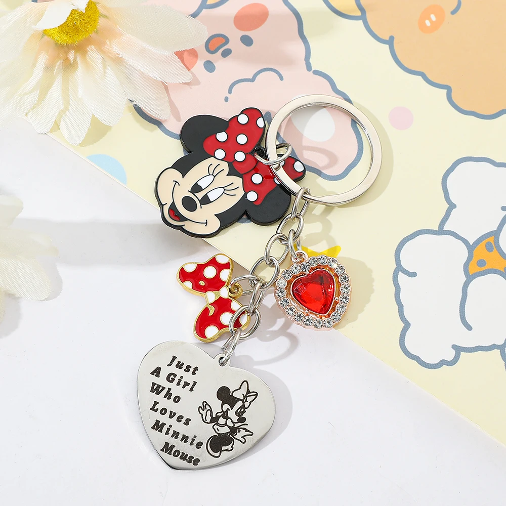 Disney Minnie Mouse Keychain Popular Mouse Pendant Backpack Travel Accessories Fashion Minnie Pendant Keychain for Women Gifts