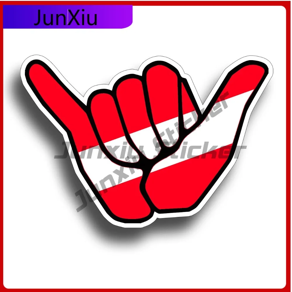 

Hang Loose Diver Down Sticker Scuba Diving Flag Vehicle Decal Trendy Waterproof Vinyl Accessor Car Laptop Window Bumper