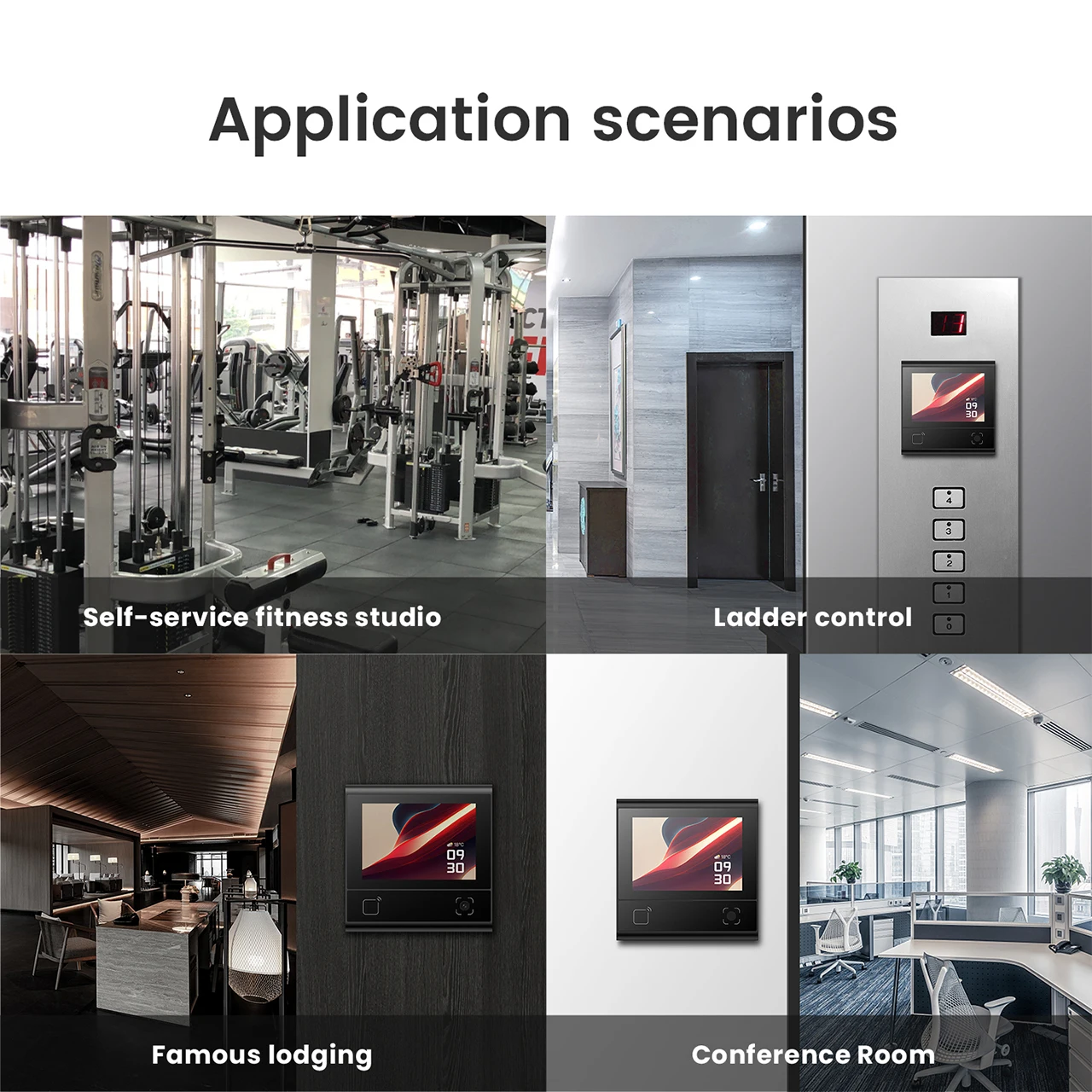 DW200 Multi-Functional Access Control System Card Reader with Touch Screen Supports NFC RFID 13.56Mhz Cards & QR Code Password