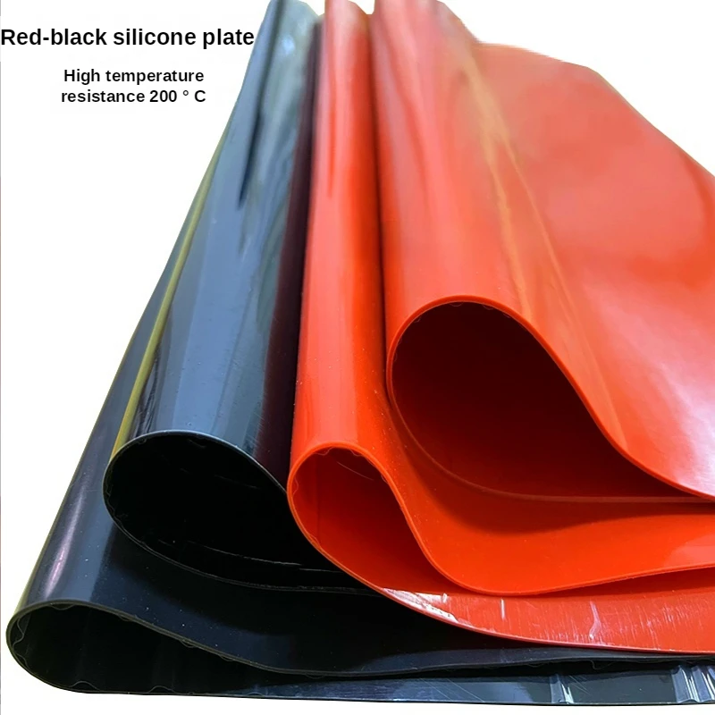 1mm-10mm Red/Black Silicone Rubber Sheet Plate Mat 500x500mm Heat Resistance Sealing Silicone Sheeting