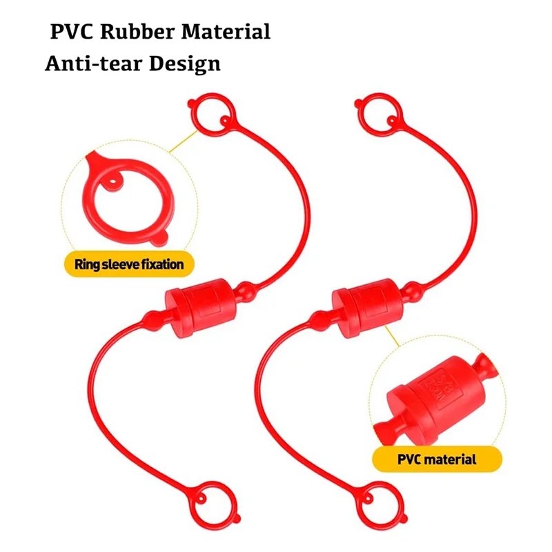 ISO-A 3/4 Hydraulic Quick Coupler Male Dust Cap and Female Plug Cover, Fits Hydraulic Quick Disconnects Coupler