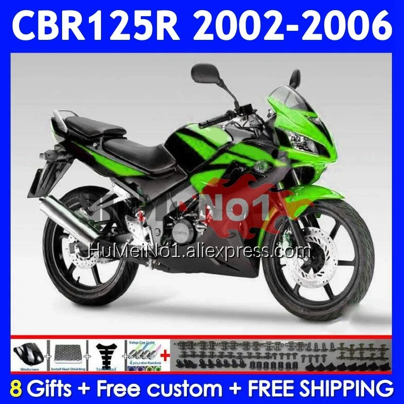 +Tank For HONDA CBR125R CBR-125R 02 03 2004 2005 Green black 2006 12No.151 CBR125 CBR 125CC 125 125R 2002 2003 04 05 06 Fairing