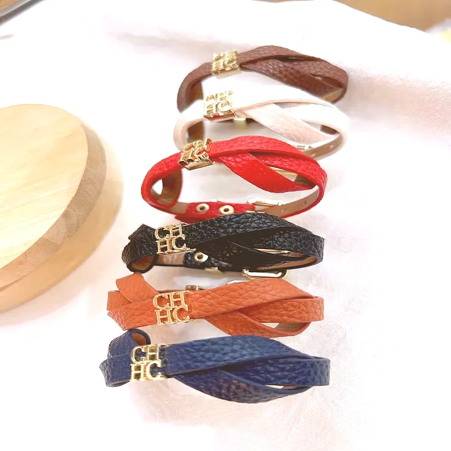 

CH Classic Women's Leather Bracelet Multifunctional Fashion Party Pair Bracelet Solid Color Metal Letter High Quality Bracelet