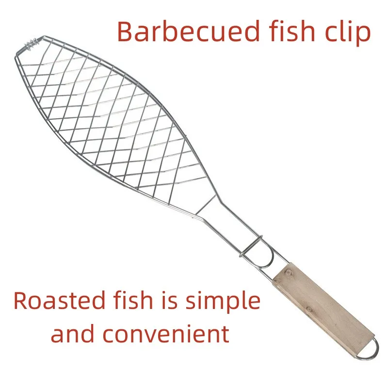 Outdoor Roasting Fish Grilling Basket Vegetable with Folding Handle DIY Flexible Nonstick Barbecue Tool Portable Burger Mesh BBQ