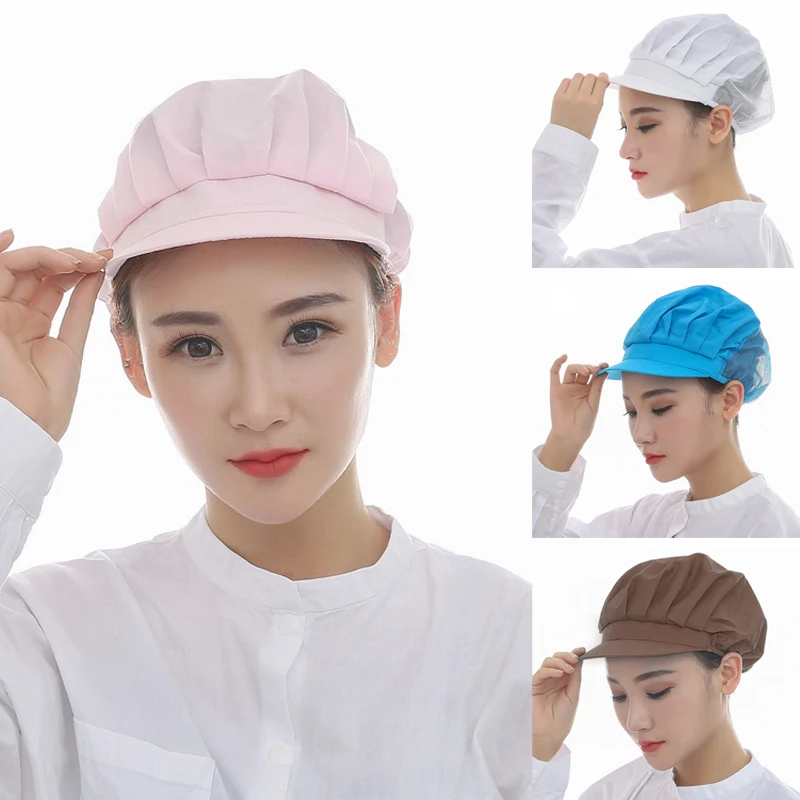 Men Women Mesh Work Hat Dust-proof Chef Hotel Bakery Kitchen Uniform Workwear Work Cap