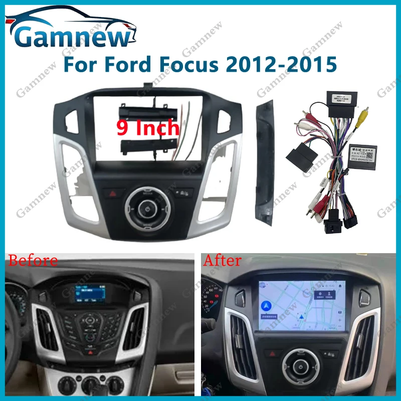 

9-дюймовая автомобильная рама, адаптер для фасции, Android-радио, комплект панели приборной панели для Ford Focus 2012-2015