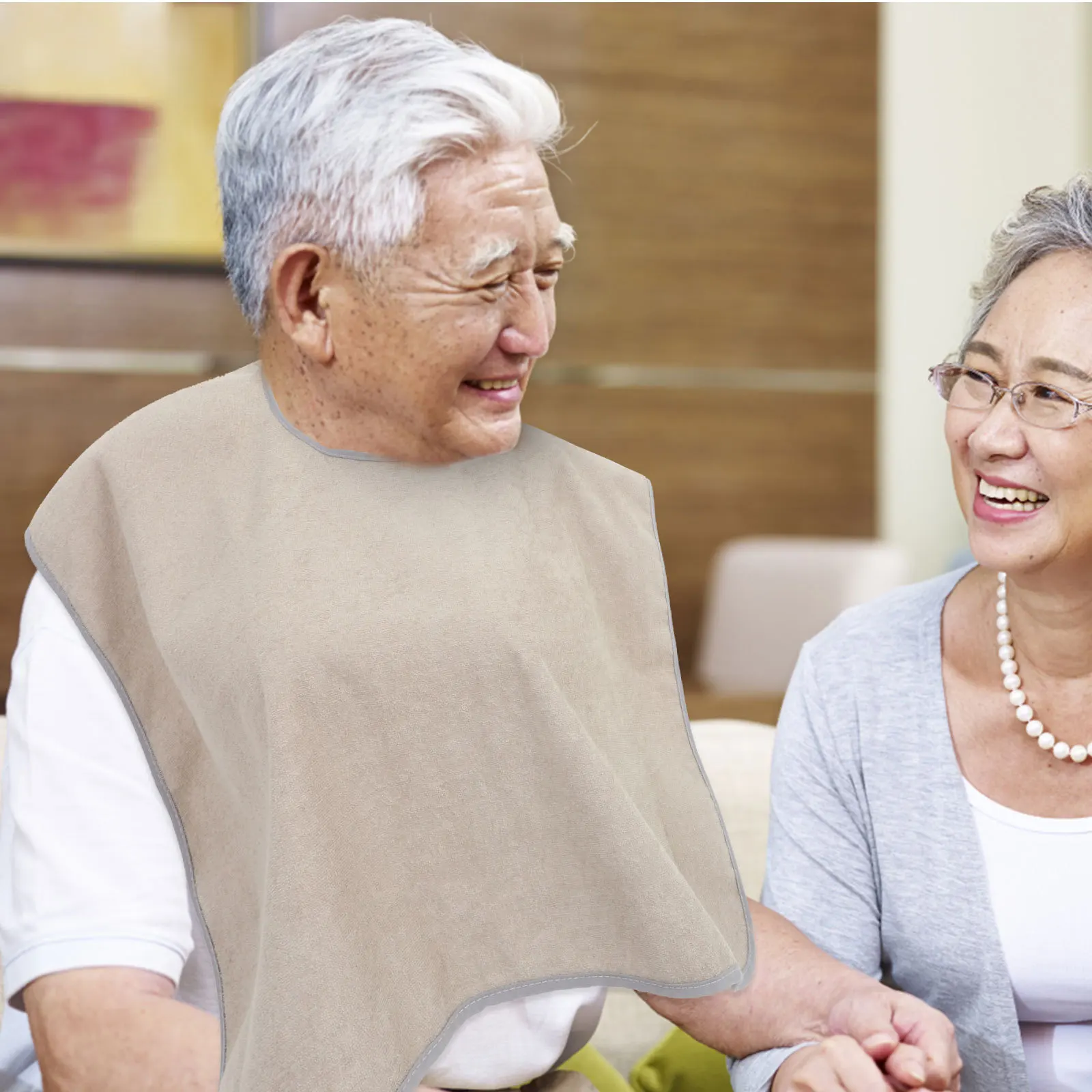 

Нагрудник для взрослых для пожилых людей, моющийся полиэстеровый обеденный протектор для пожилых людей, мужчин и женщин, прикованный к постели пациентов, впитывающий слюну, многоразовый