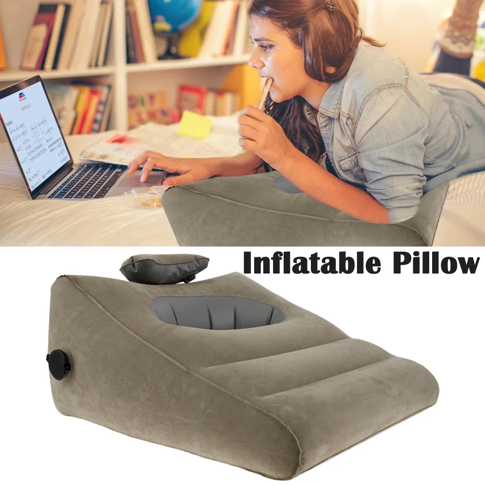Portable Inflatable Wedge Pillow Multifunctional Body Pillow Lumbar Yoga Pillow PVC Foot Pillow Elevation Leg Travel Pillows