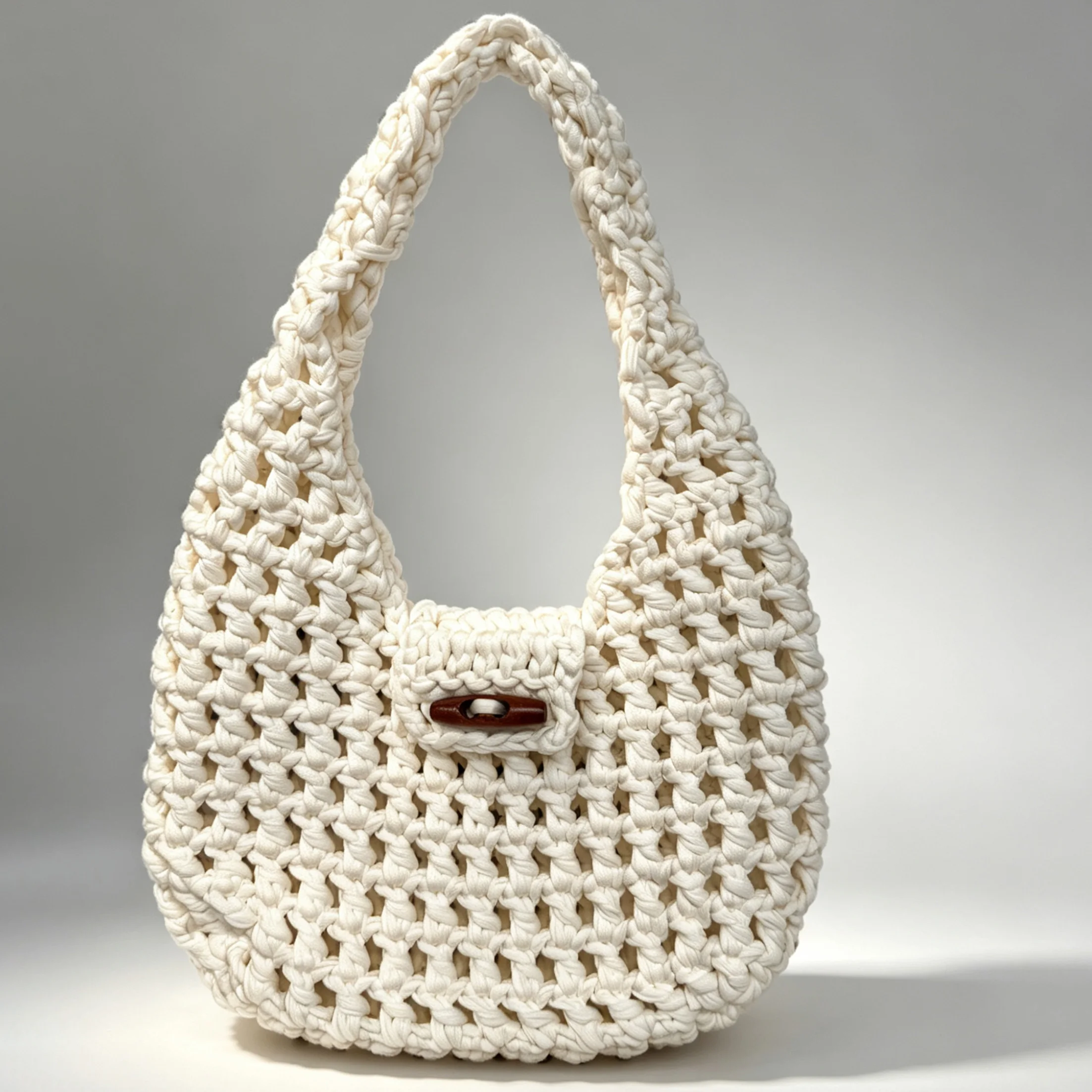 Women's Handbag Elegant Crochet Mesh Tote Bag - Lightweight and Portable Quilted Beach Bag, Suitable for Commuting, Office Work, and Travel, Solid Color Open-Top Tote Bag, Available in Multiple Colors to Meet Daily Use Needs, Versatile for All Occasions