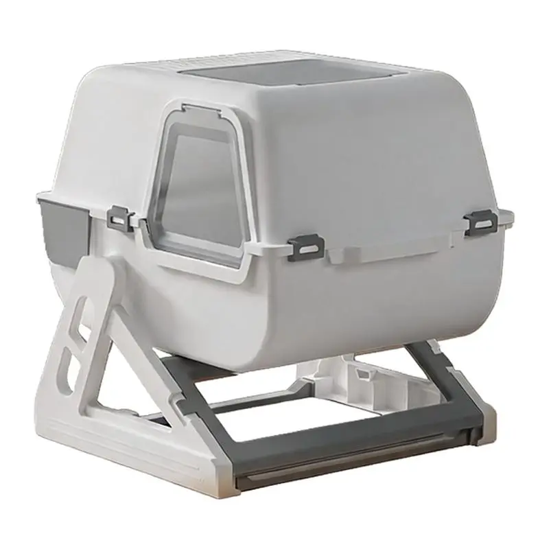 Semi-automatic Cat Litter Box Closed Oversized Anti-splash Toilet, Special Toilet for Free Shoveling