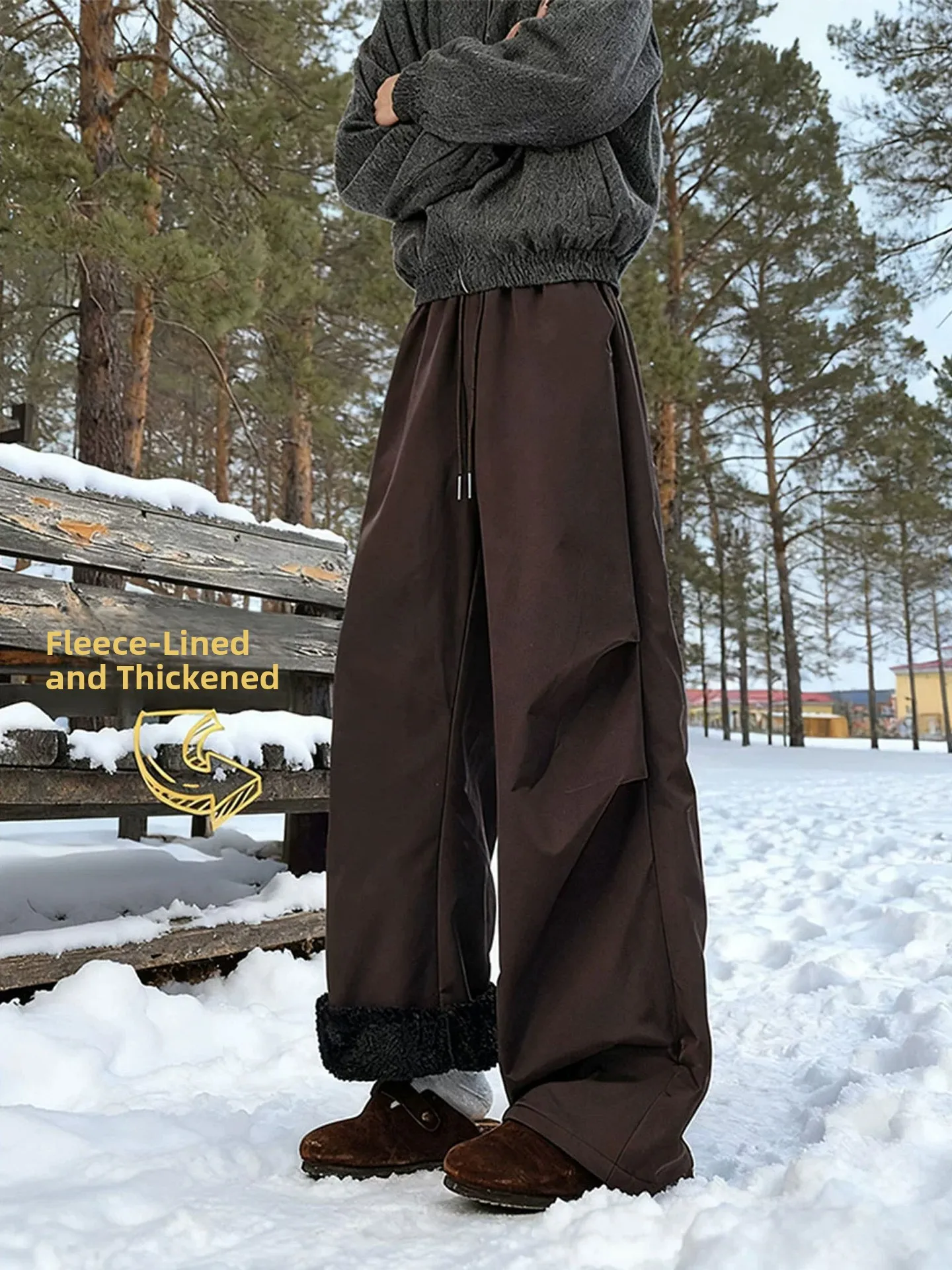 

Зимние хлопковые брюки Extra Thi для мужчин и женщин, уличные лыжные брюки на подкладке, морозостойкие, теплые, из полиэфирного волокна