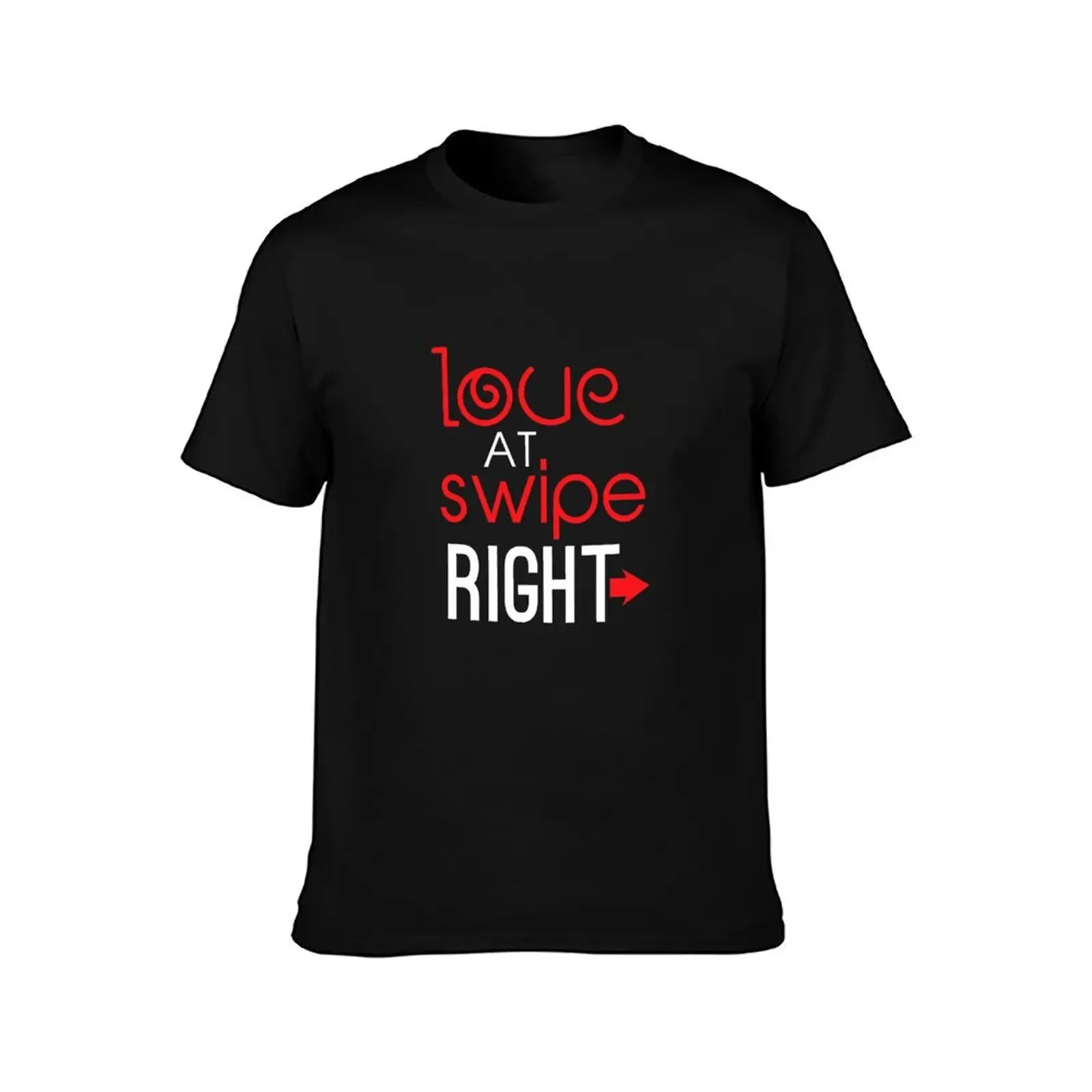 Love At Swipe Right Funny Online Dating T-Shirt Blouse summer clothes men clothing