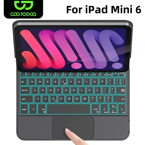 GOOJODOQ Funda con teclado mágico para iPad Mini 6, soporte voladizo flotante de sexta generación, Trackpad multitáctil para iPad Mini 6
