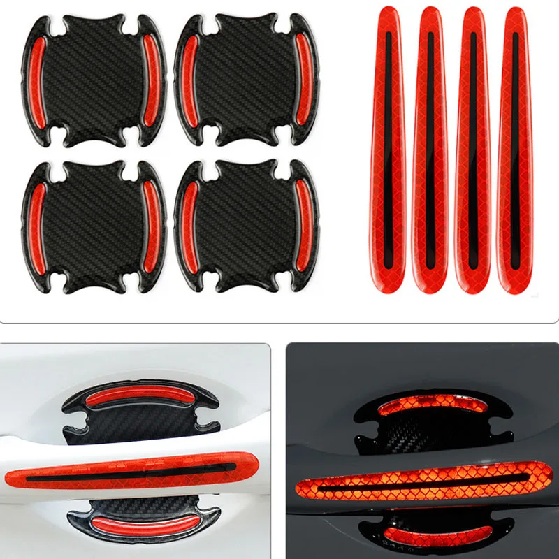 Car Reflective Stickers Door Edge Anti-collision Strips Reflective Car Safety Rearview Mirror Warning Stickers Body Scratch - view 3