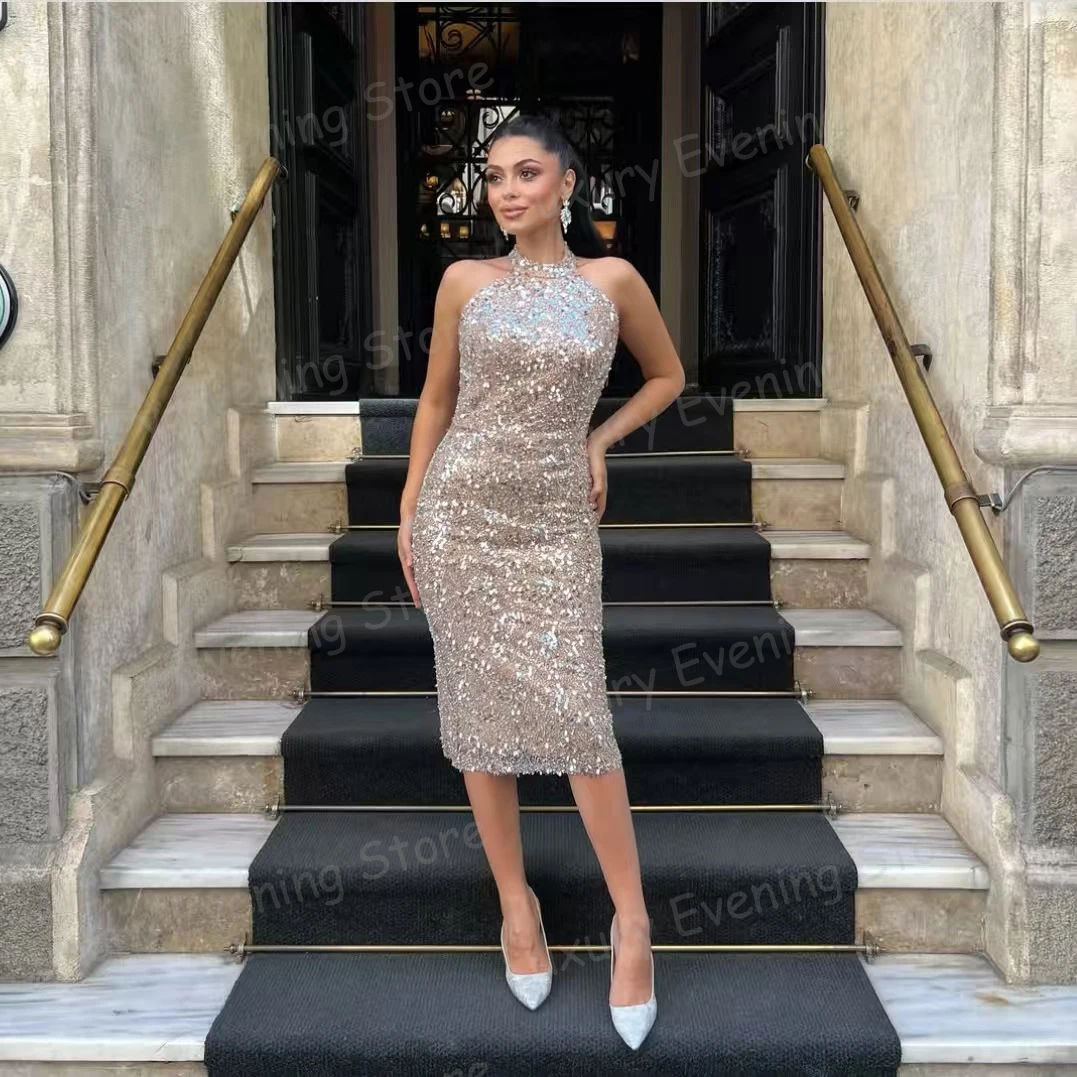 فساتين سهرة عصرية فاخرة للسيدات حورية البحر مثيرة بطول الشاي فساتين حفلات لامعة مطرزة فيستدوس مخصصة فساتين سهرة