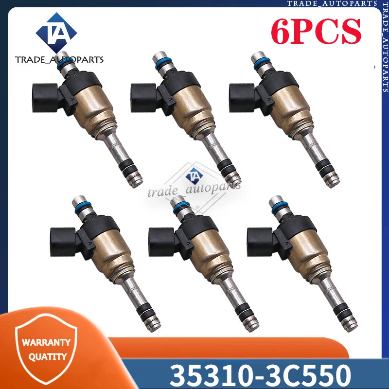 

35310-3C550 FJ1143 Fuel Injectors 6PCS For 2012 2013 2014 Hyundai Genesis 3.8L 2014-2015 Kia Cadenza Sorento 3.3L V6 353103C550