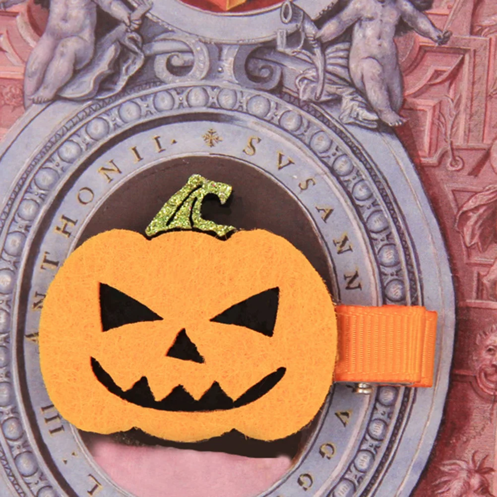 

12Pcs Halloween Hair Clips with Pumpkin Ghost Skull Design Bow Hair Pin Kids Fashion Headdress for Party Decoration