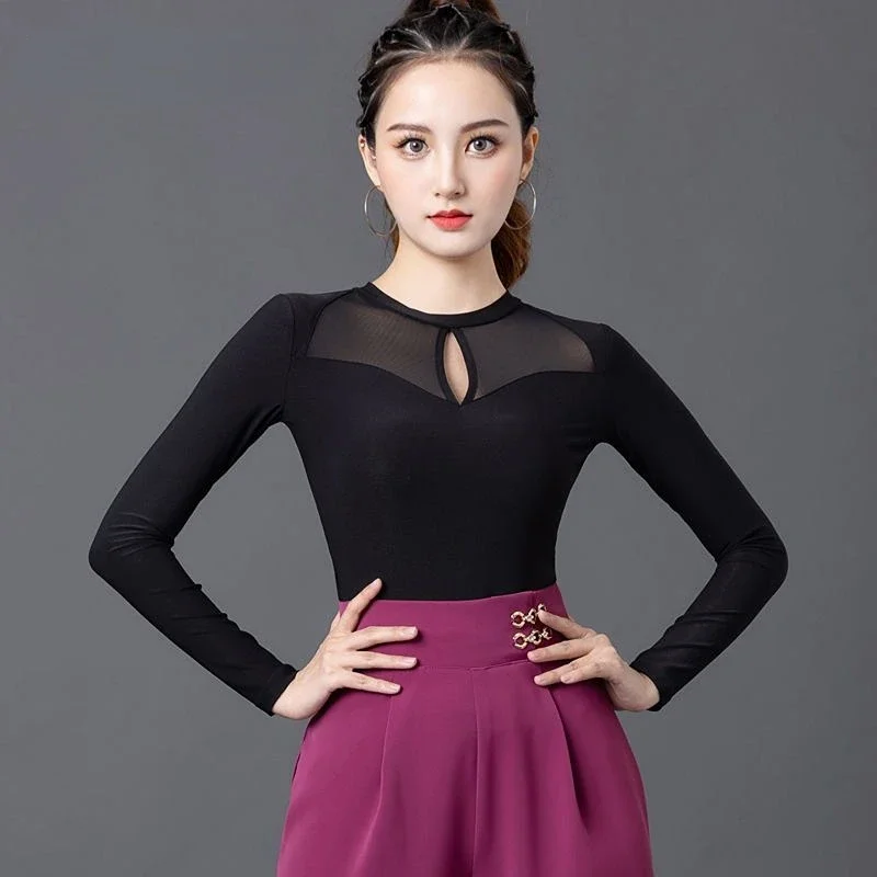 Modern Dance Top New Female Adult National Standard Dance Ballroom Dance Top Gitba Practice Dance Latin Dance Costume