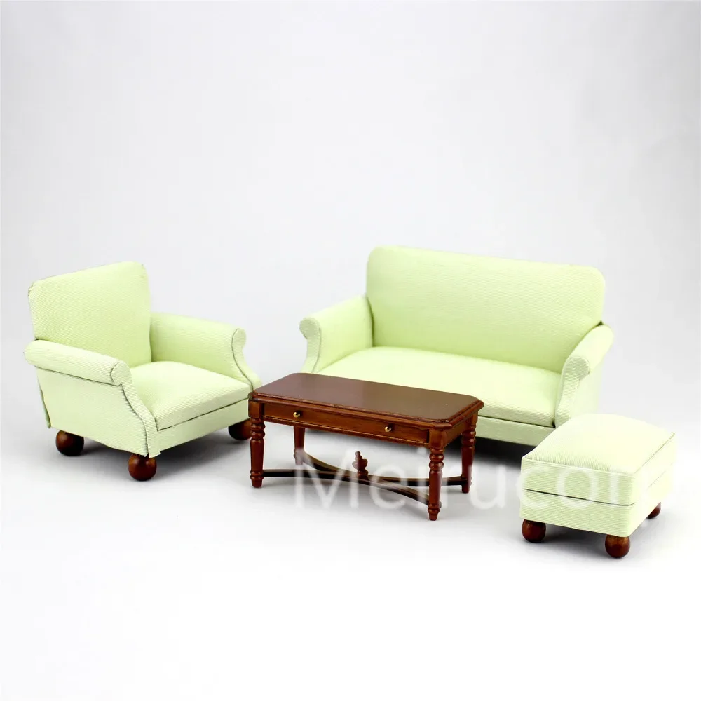 DOLLHOUSE FINE 1/12 SCALME MINIATURE FURNITURE Model living room sofa  3 Piece Set