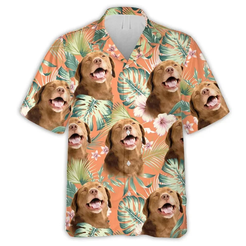 Harajuku Summer New 3D Cute Animal Doggy Dog Printing Shirts Dogs Graphic Short Shirts Men Fashion Funny Blouses Clothing Shirts