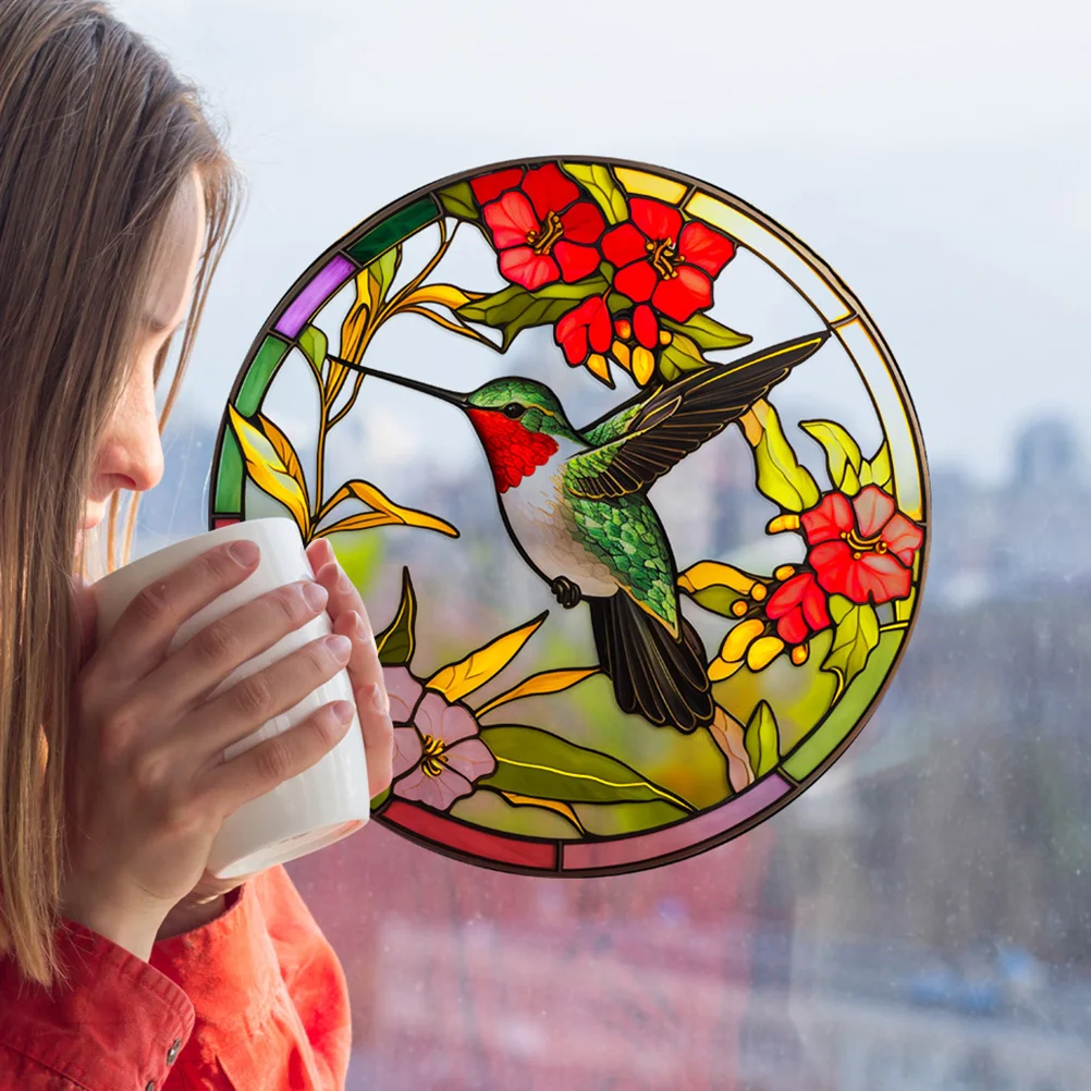 Hummingbird Anti-bird Window Decoration Room Sticker Decal Double Sided Clings Static Glass Grilles