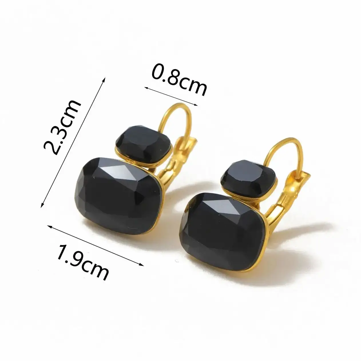 CARLIDANA Ins Fashion 18k Gold Plated Stainless Steel Anti Tarnish Colorful Crystal Summer Earrings and Ring Set Fashion Jewelry