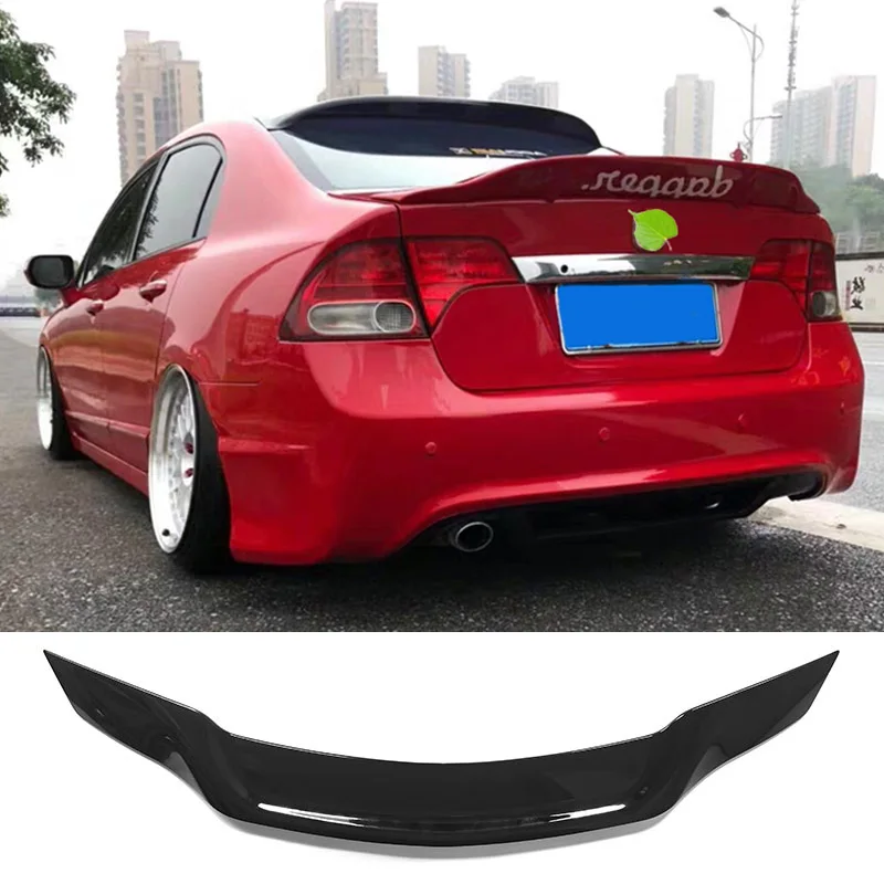 Glossy Black Spoiler for Honda Civic 2006 - 2011 Year Type R Rear Trunk Wing Ducktail Lip