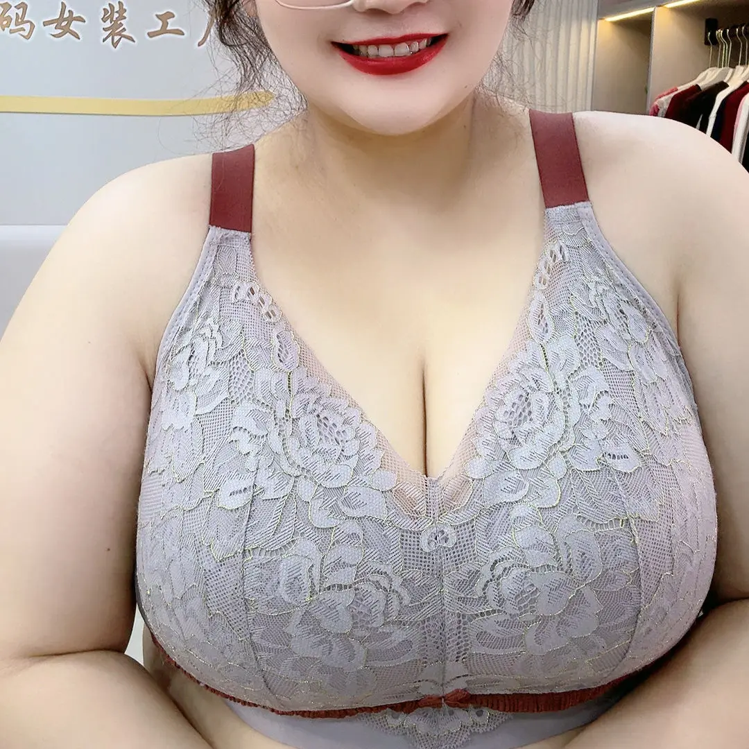 

Plus Size Women's Full Cup Push Up Bra-38C-52G Adjustable Thin Unlined Underwear,Seamless Gather Lift Bras for Big Breast XL-6XL