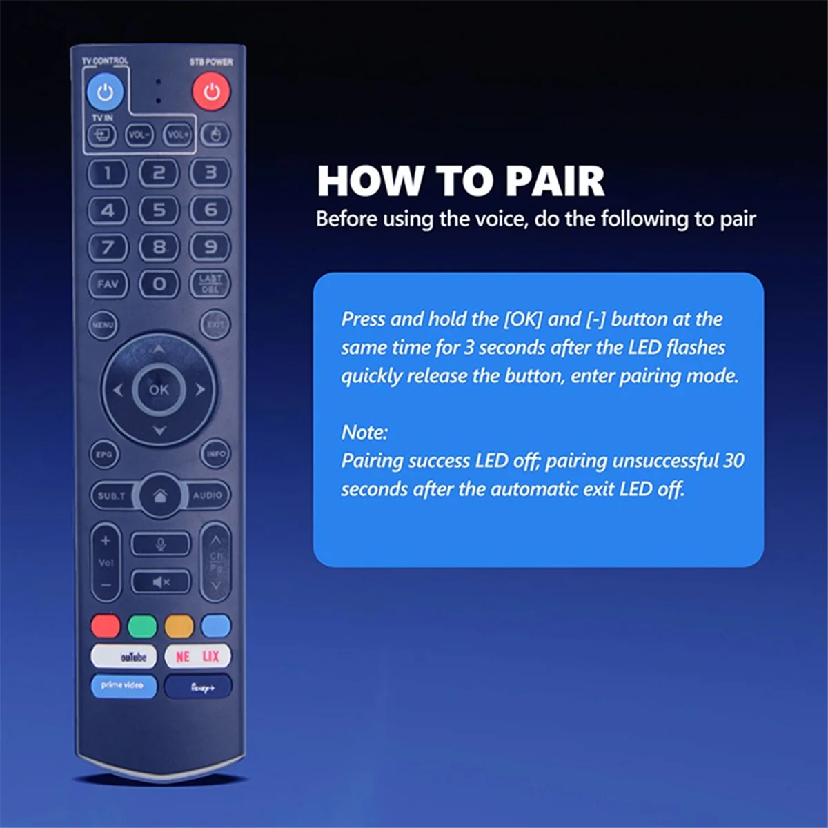 ABQR Per V3 PRO Telecomando vocale Bluetooth Telecomando sostitutivo interfaccia ad alte prestazioni e intuitivo