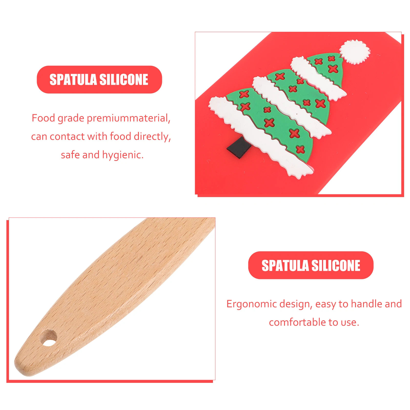 

Christmas Cake Spatula Scraper Frosting Smoother Spatulas for Baking Holiday Gingerbread Silica Gel