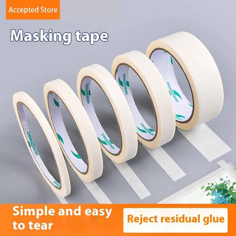 1PCS 15M Masking Tape White 8mm-50mm Single Side Tape Adhesive Crepe Paper for Oil Painting Sketch Drawing Supplies Car Paintin