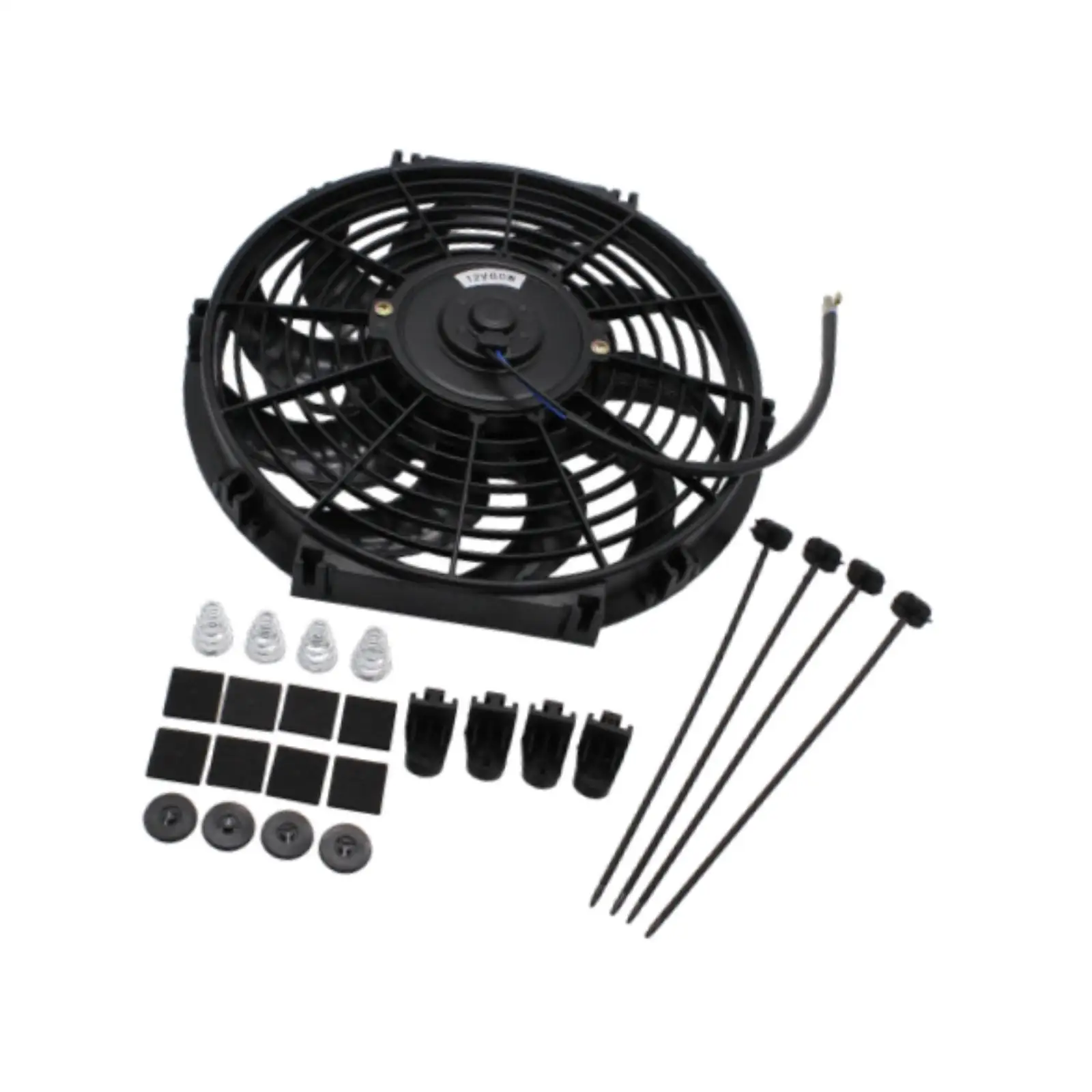 Generic 12 inch Slim Fan Push Pull Electric Radiator Cooling Mount Kit with Hardware Universal Auto Accessories Easy to Install