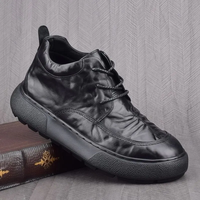 

Высокие туфли из натуральной кожи, мужские повседневные модные оригинальные деловые уличные бархатные плюшевые пуховые зимние теплые короткие ботинки на плоской подошве