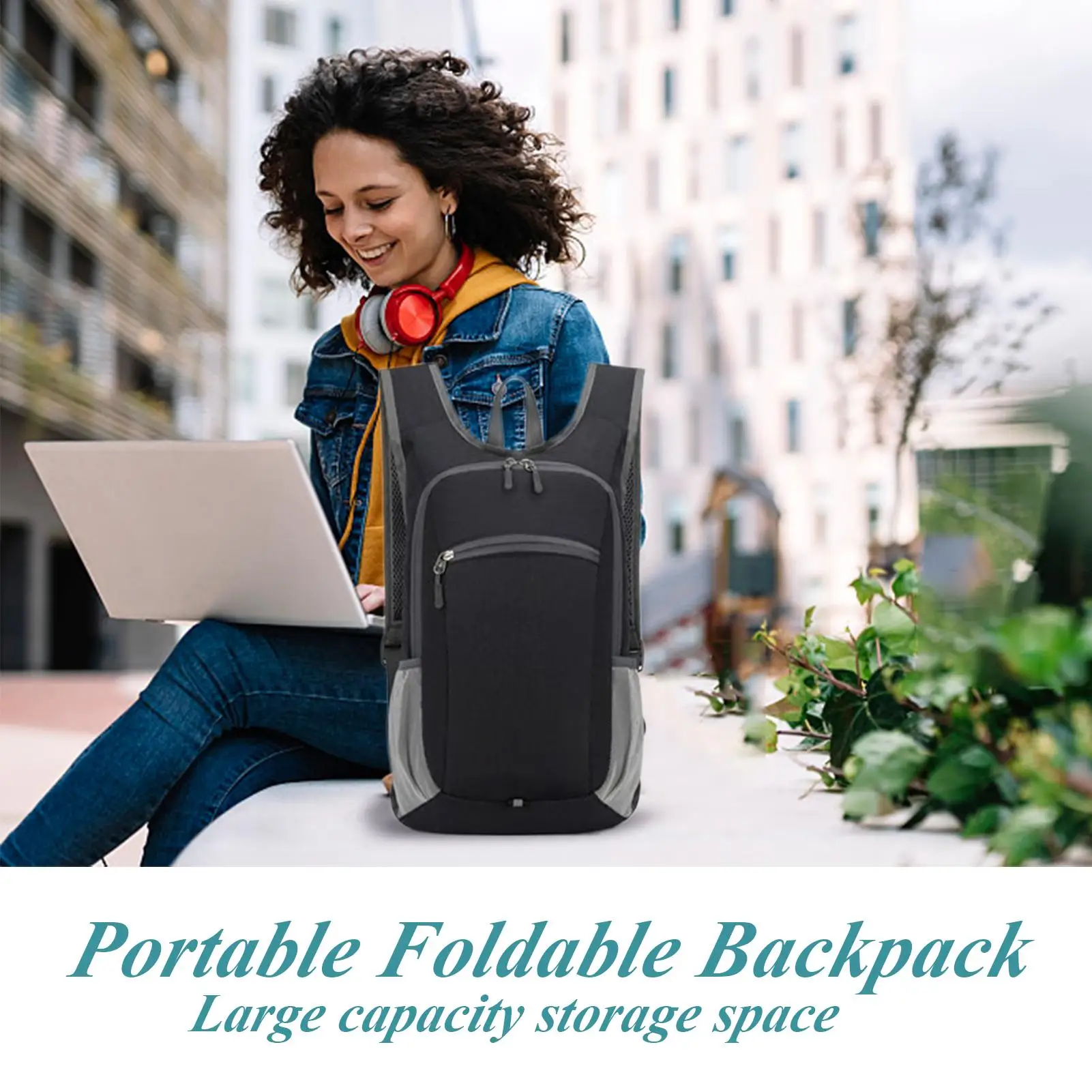 

Foldable Backpack Packable Hiking Backpack Sport Enthusiasts Bag Organizer With Adjustable Straps For Water Bottle Umbrella Hats