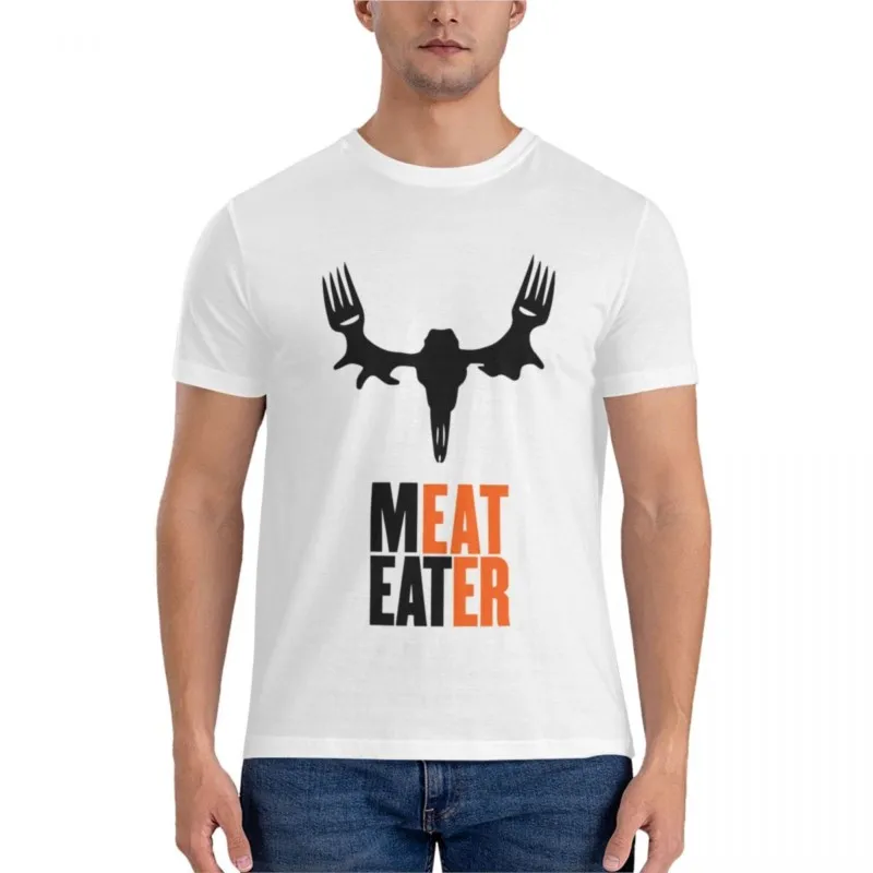 summer fashion t-shirt men Gray Meat Eater Logo Fitted T-Shirt plain white t shirts men Men's cotton t-shirt