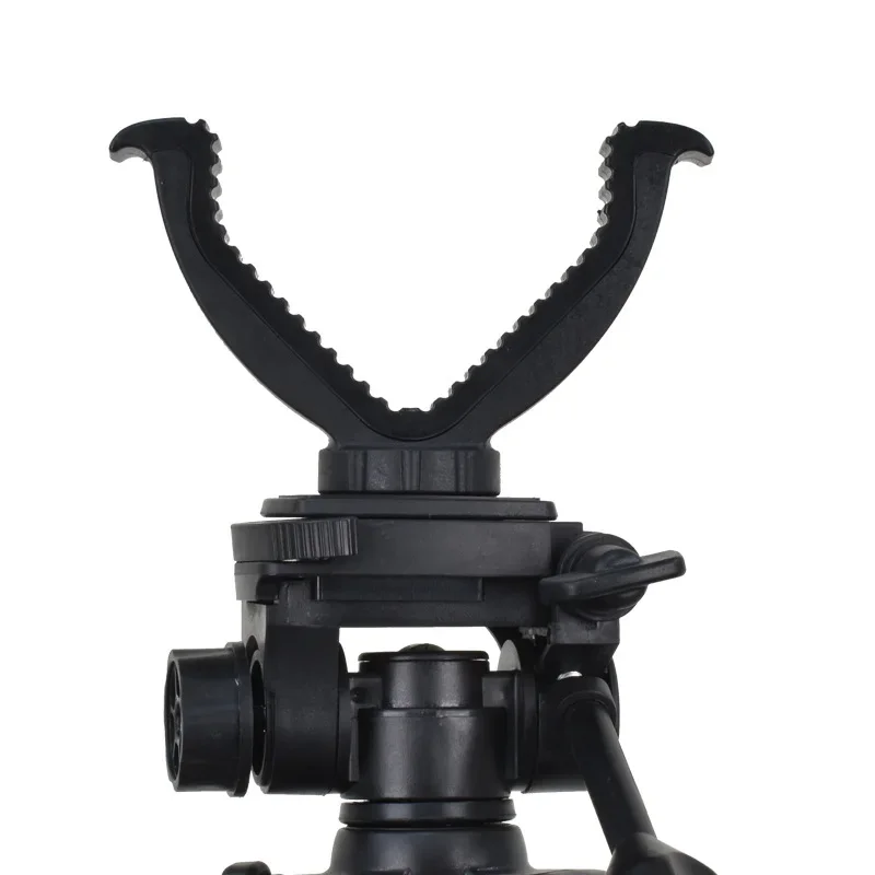 Taktik ağır V boyunduruğu çekim raf silah dinlenme tüfek tutucu üst dağı avcılık Tripod Bipod Monopod için 1/4 konu eki
